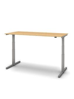 Zit/sta bureau afm. 120x80 cm met eiken blad