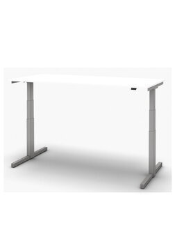 Zit/sta bureau afm. 140x80 cm met wit blad